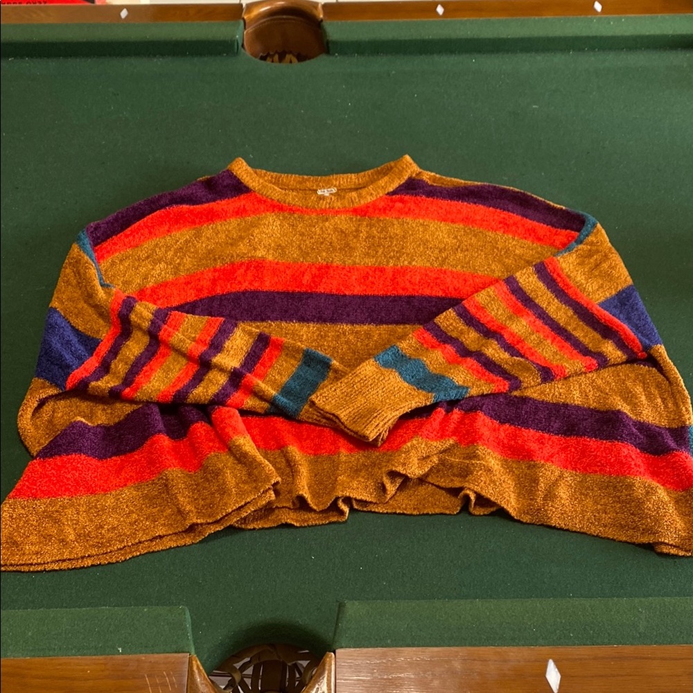 Free people over sized cropped striped sweater